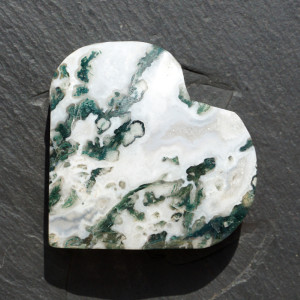 Achát mechový srdce